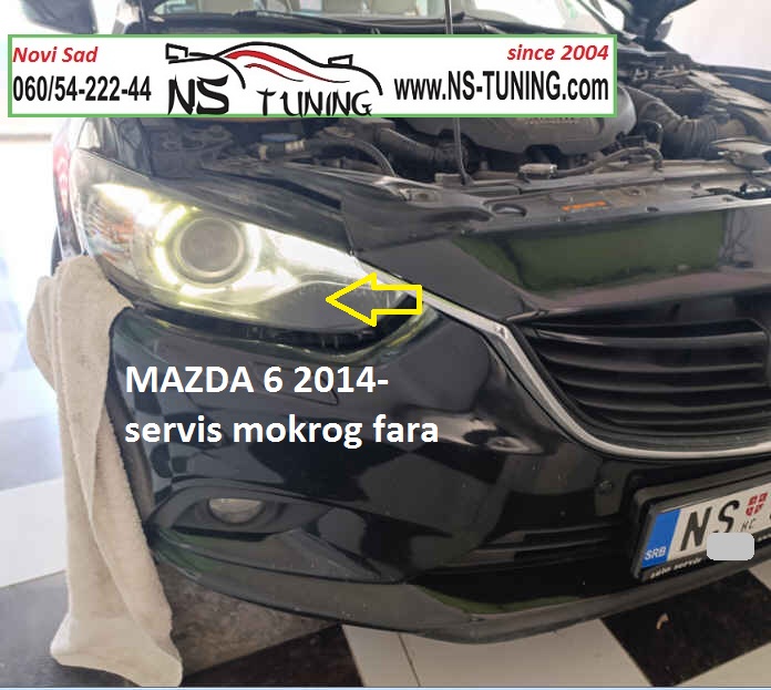 mazda 6 2013 2014 2015 2016 xenon far vlaga slabo sija zamena sijalica novi sad ns tuning servis